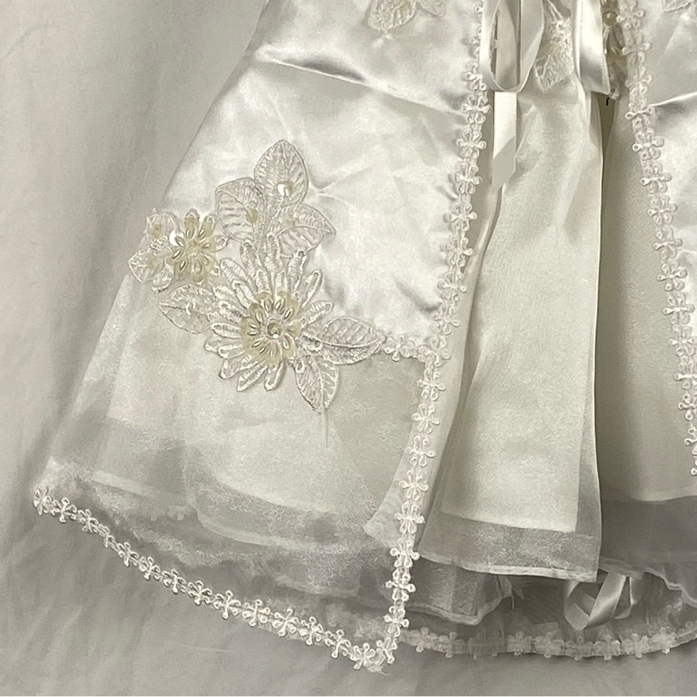 Aiden Jess Baby Girl White Baptism Christening Dress With Jacket And Bonnet - Picture 13 of 16